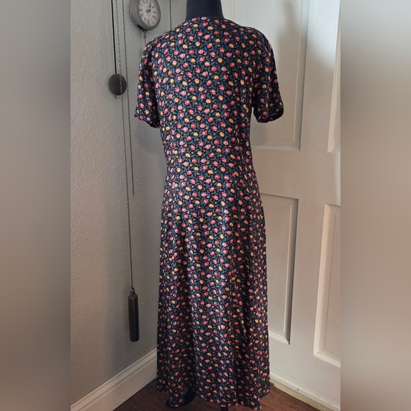 Vintage 90s Floral Midi Dress - Picture 4 of 6